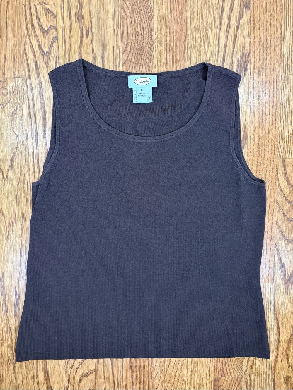 Talbots Brown Sleeveless Scoop Neck Knit Tank Top (L)